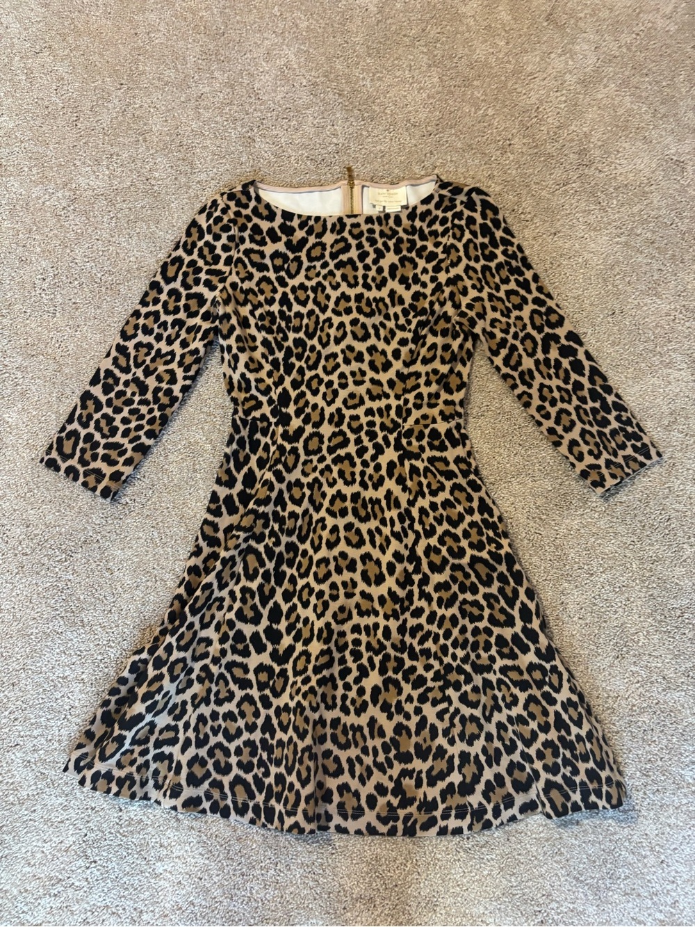 kate spade Leopard Fit-and-Flare Dress - Tan & Black